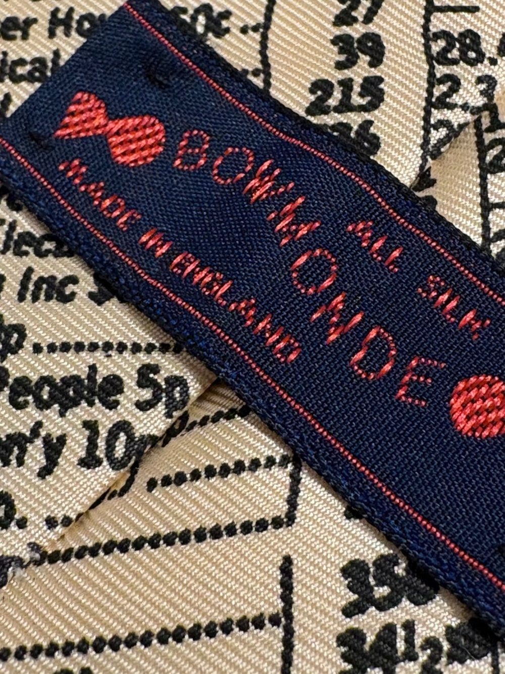 RARE Vintage Bowmonde Stock Market Silk Tie Oct 19 1987 Black Monday Made in UK